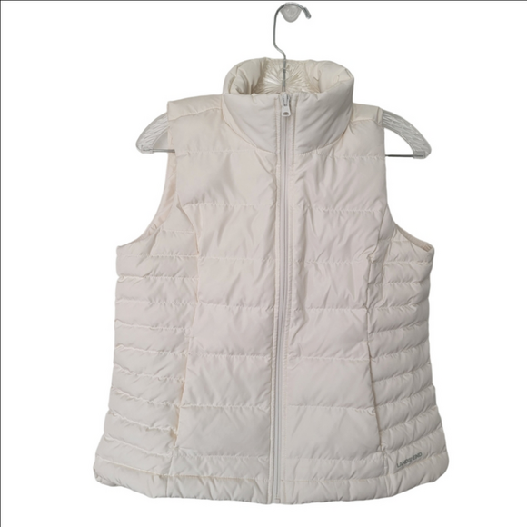 Lands' End Jackets & Blazers - Lands' End Cream Ivory Down And Feather Puffer Vest Size Small